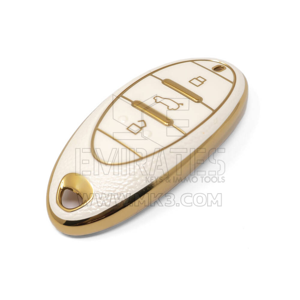 Nueva funda de cuero dorado Nano de alta calidad para mando a distancia Bestune, 3 botones, Color blanco, BT-A13J | Cayos de los Emiratos
