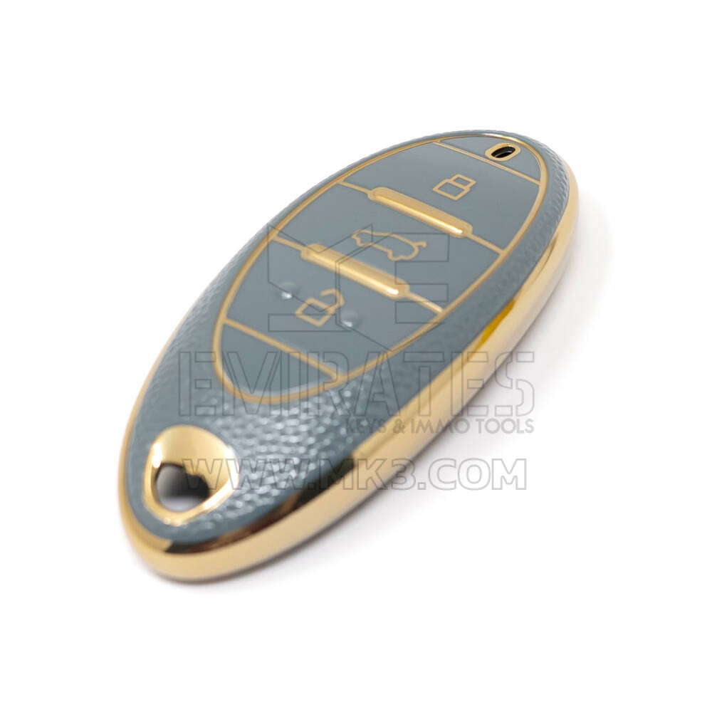 Housse en cuir doré de haute qualité pour clé télécommande Bestune, 3 boutons, couleur grise, nouveau marché secondaire, BT-A13J | Clés des Émirats