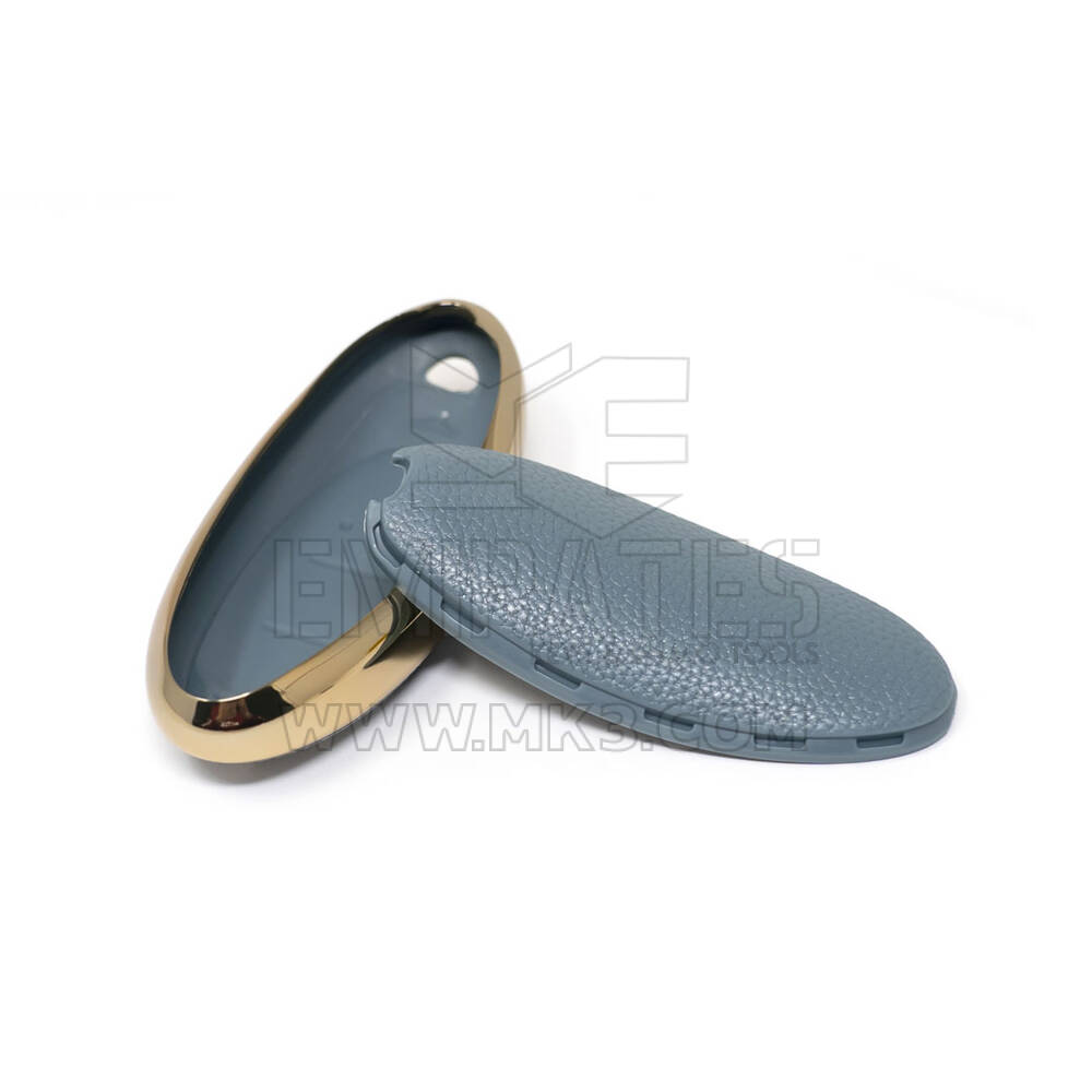 New Aftermarket Nano High Quality Gold Leather Cover For Bestune Remote Key 3 Buttons Gray Color BT-A13J | Emirates Keys