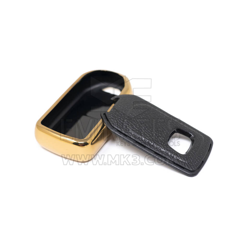 New Aftermarket Nano High Quality Gold Leather Cover For Honda Remote Key 2 Buttons Black Color HD-A13J2 | Emirates Keys