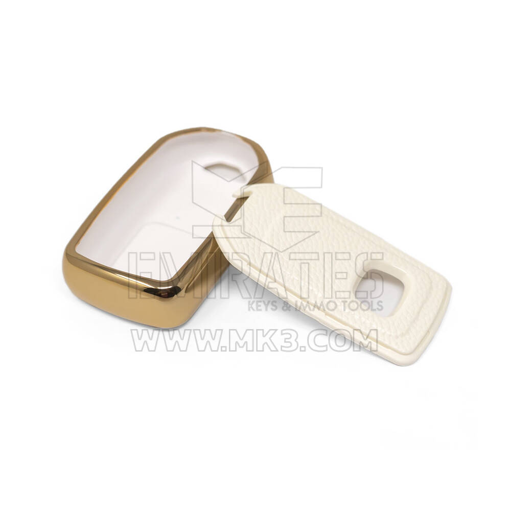New Aftermarket Nano High Quality Gold Leather Cover For Honda Remote Key 2 Buttons White Color HD-A13J2 | Emirates Keys