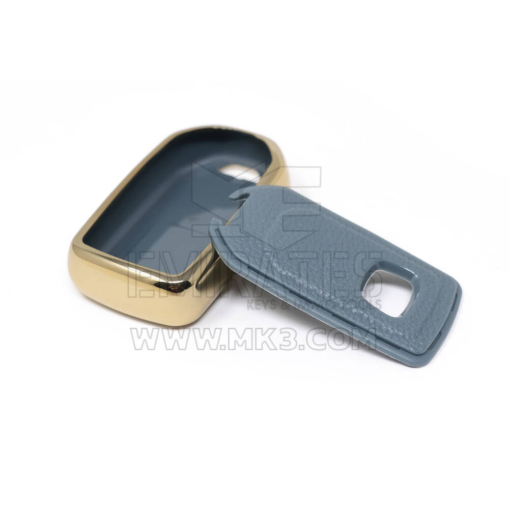 New Aftermarket Nano High Quality Gold Leather Cover For Honda Remote Key 2 Buttons Gray Color HD-A13J2 | Emirates Keys