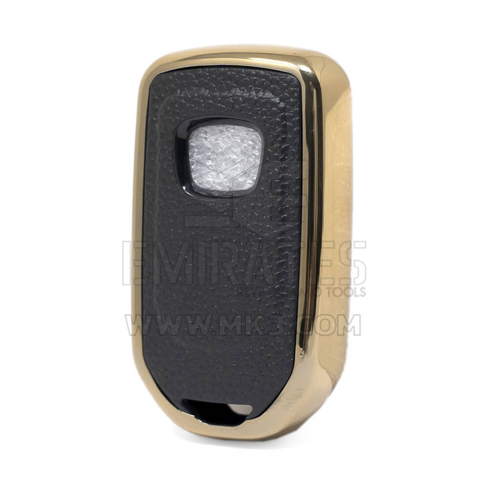 Кожаный чехол с нано-золотым покрытием Honda Remote Key 3B, черный HD-A13J3B | МК3