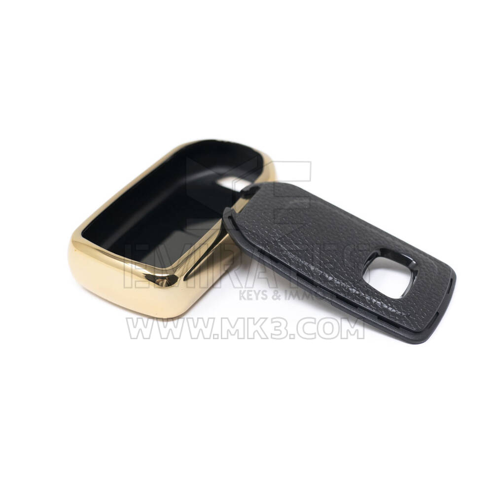 New Aftermarket Nano High Quality Gold Leather Cover For Honda Remote Key 3 Buttons Black Color HD-A13J3B | Emirates Keys