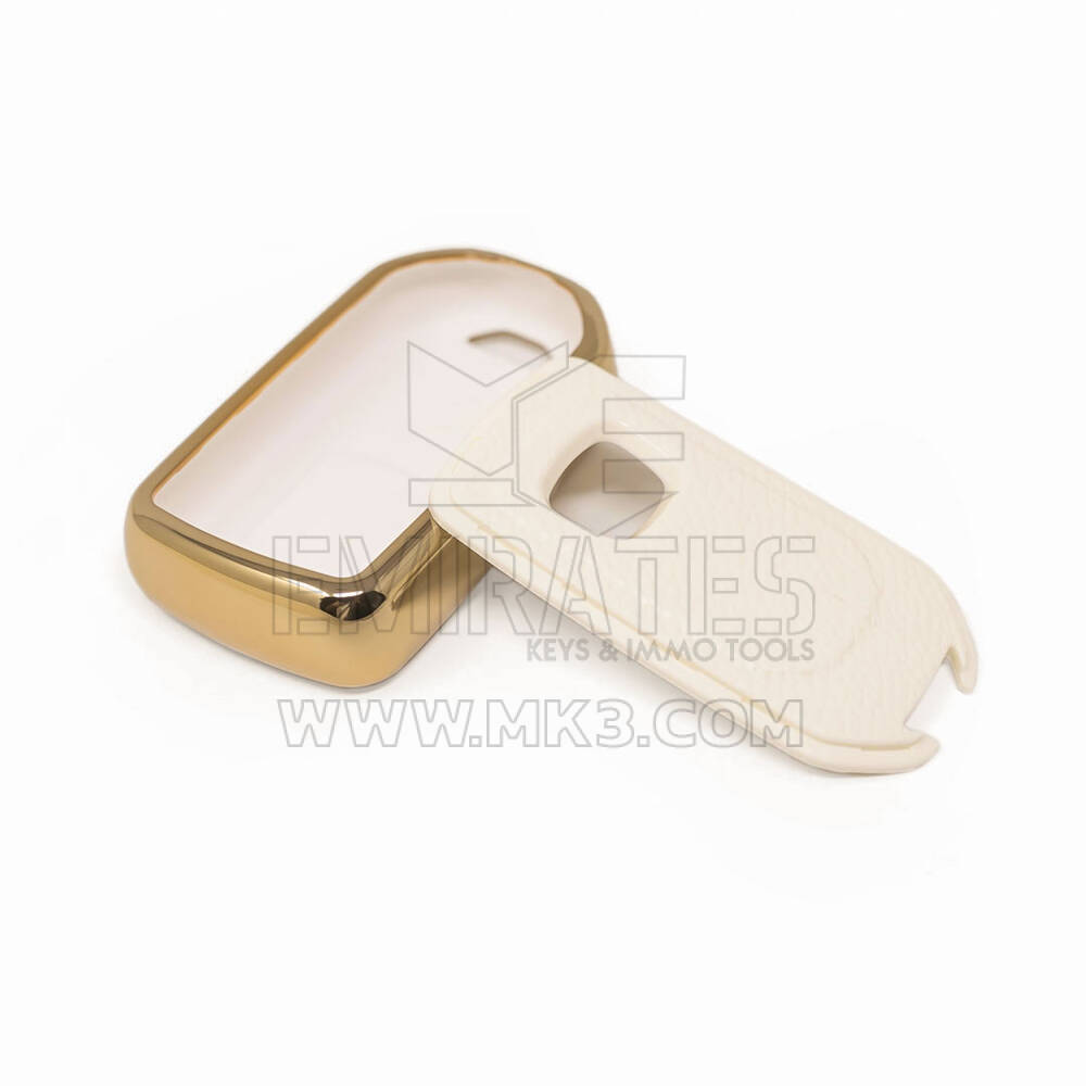 New Aftermarket Nano High Quality Gold Leather Cover For Honda Remote Key 3 Buttons White Color HD-A13J3B | Emirates Keys