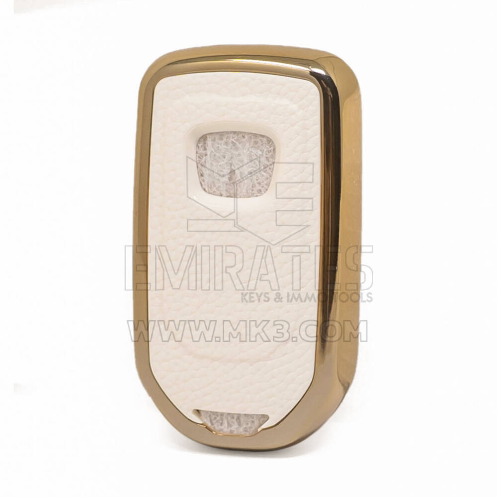Кожаный чехол с нано-золотым покрытием Honda Remote Key 3B, белый HD-A13J3B | МК3