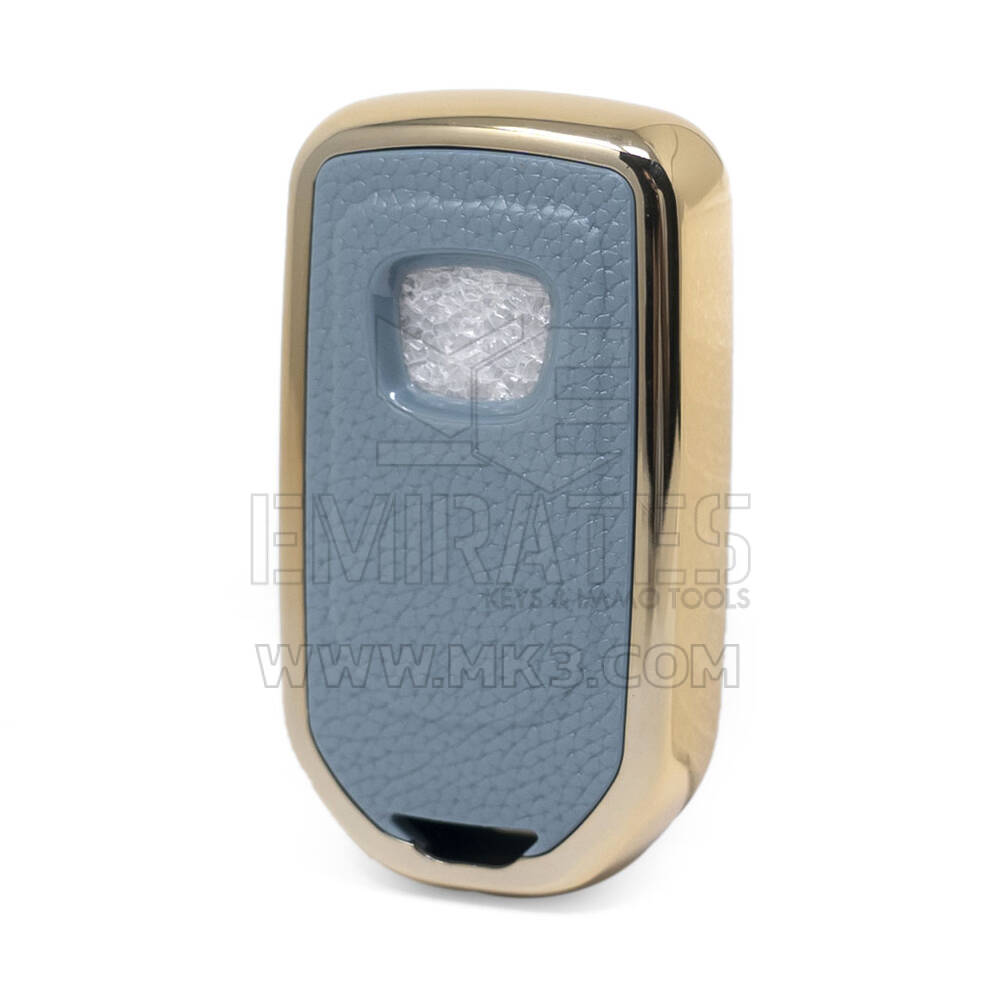 Кожаный чехол с нано-золотистым покрытием Honda Remote Key 3B, серый HD-A13J3B | МК3