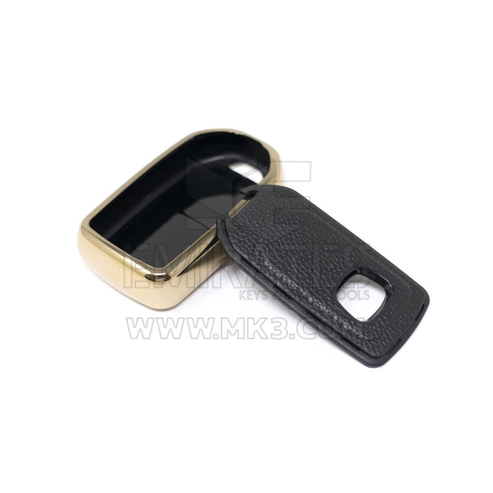 New Aftermarket Nano High Quality Gold Leather Cover For Honda Remote Key 4 Buttons Black Color HD-A13J4 | Emirates Keys