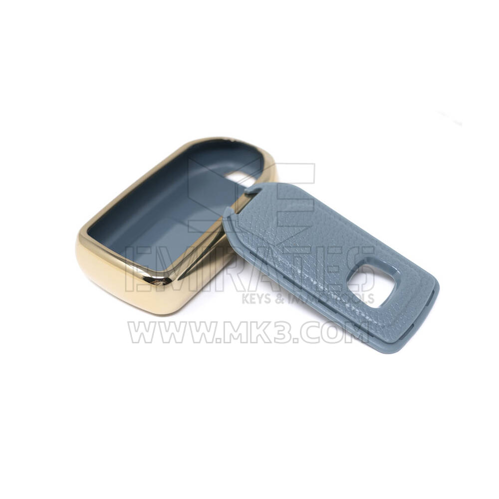 New Aftermarket Nano High Quality Gold Leather Cover For Honda Remote Key 4 Buttons Gray Color HD-A13J4 | Emirates Keys