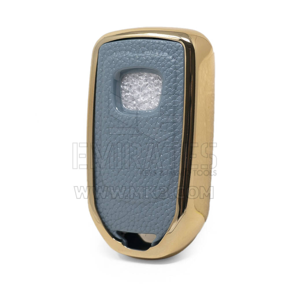 Capa de couro nano dourada Honda Remote Key 4B cinza HD-A13J4 | MK3