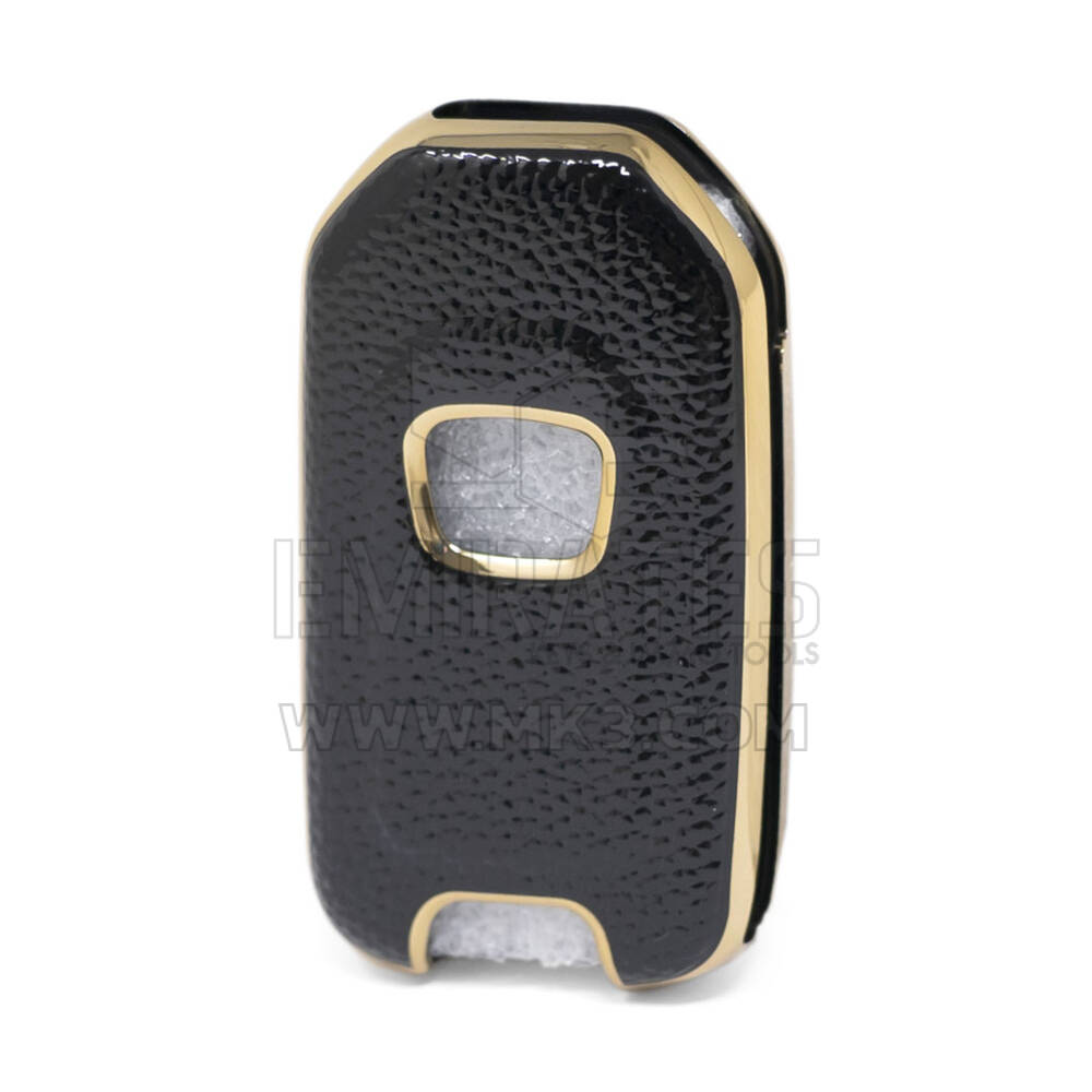 Capa de Couro Nano Dourada Honda Flip Key 2B Preta HD-B13J2 | MK3