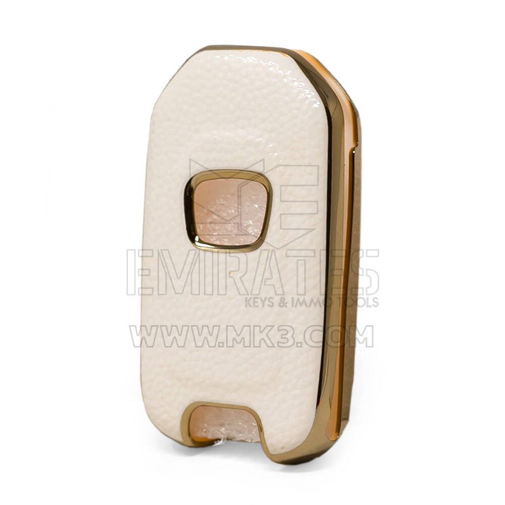 Nano Gold Leather Cover Honda Flip Key 2B White HD-B13J2 | MK3