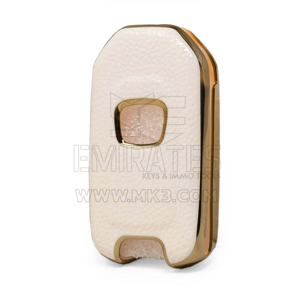 Funda de Cuero Nano Dorada Honda Flip Key 3B Blanco HD-B13J3 | MK3