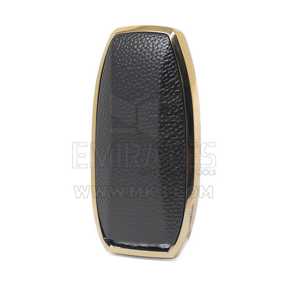 Housse en cuir Nano doré pour clé télécommande BYD 4B noire BYD-A13J | MK3