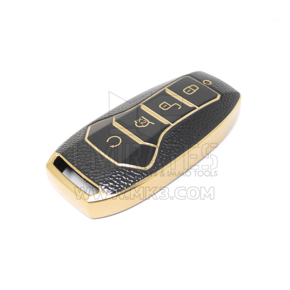 New Aftermarket Nano High Quality Gold Leather Cover For BYD Remote Key 4 Buttons Black Color BYD-A13J | Emirates Keys