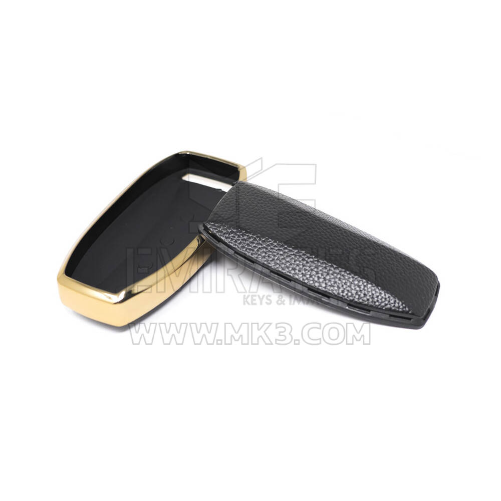 New Aftermarket Nano High Quality Gold Leather Cover For BYD Remote Key 4 Buttons Black Color BYD-A13J | Emirates Keys