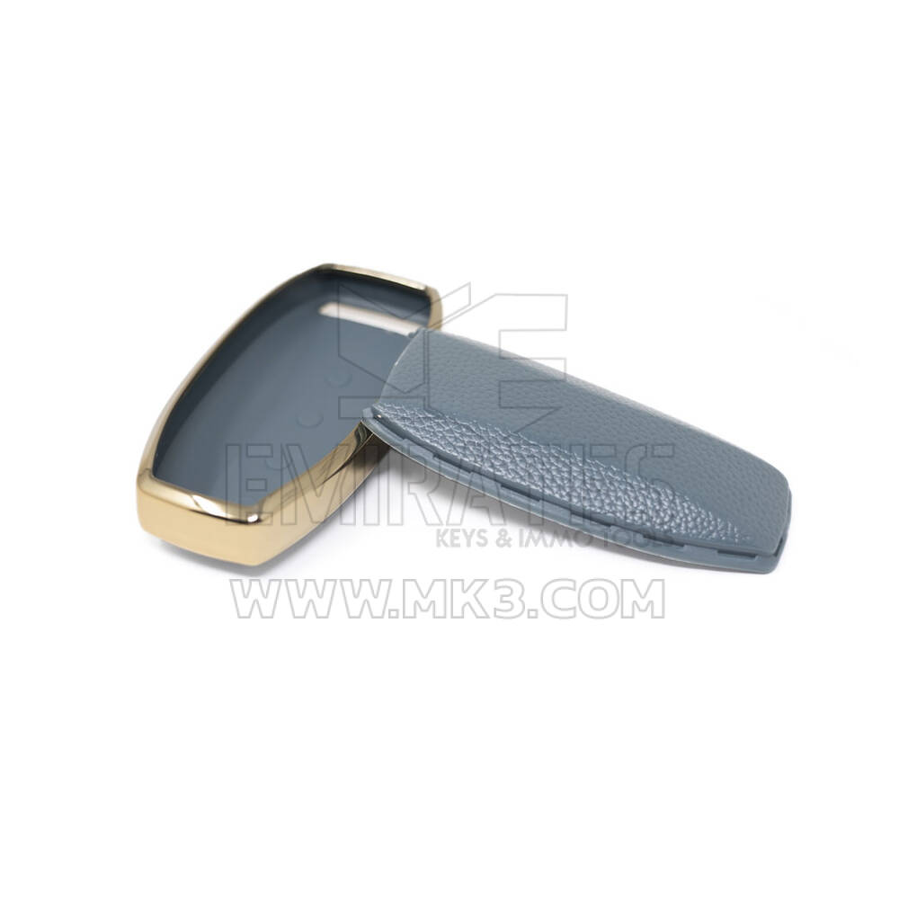 New Aftermarket Nano High Quality Gold Leather Cover For BYD Remote Key 4 Buttons Gray Color BYD-A13J | Emirates Keys