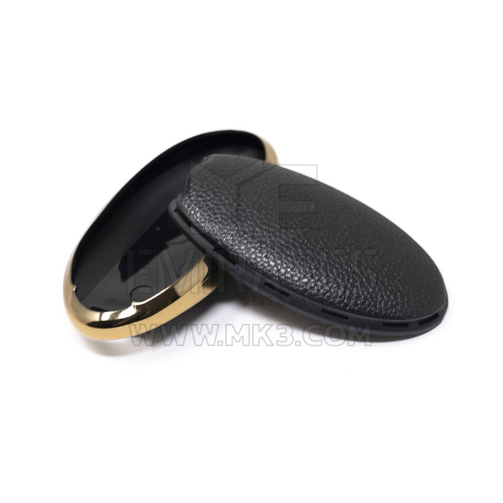 New Aftermarket Nano High Quality Gold Leather Cover For BYD Remote Key 4 Buttons Black Color BYD-B13J | Emirates Keys