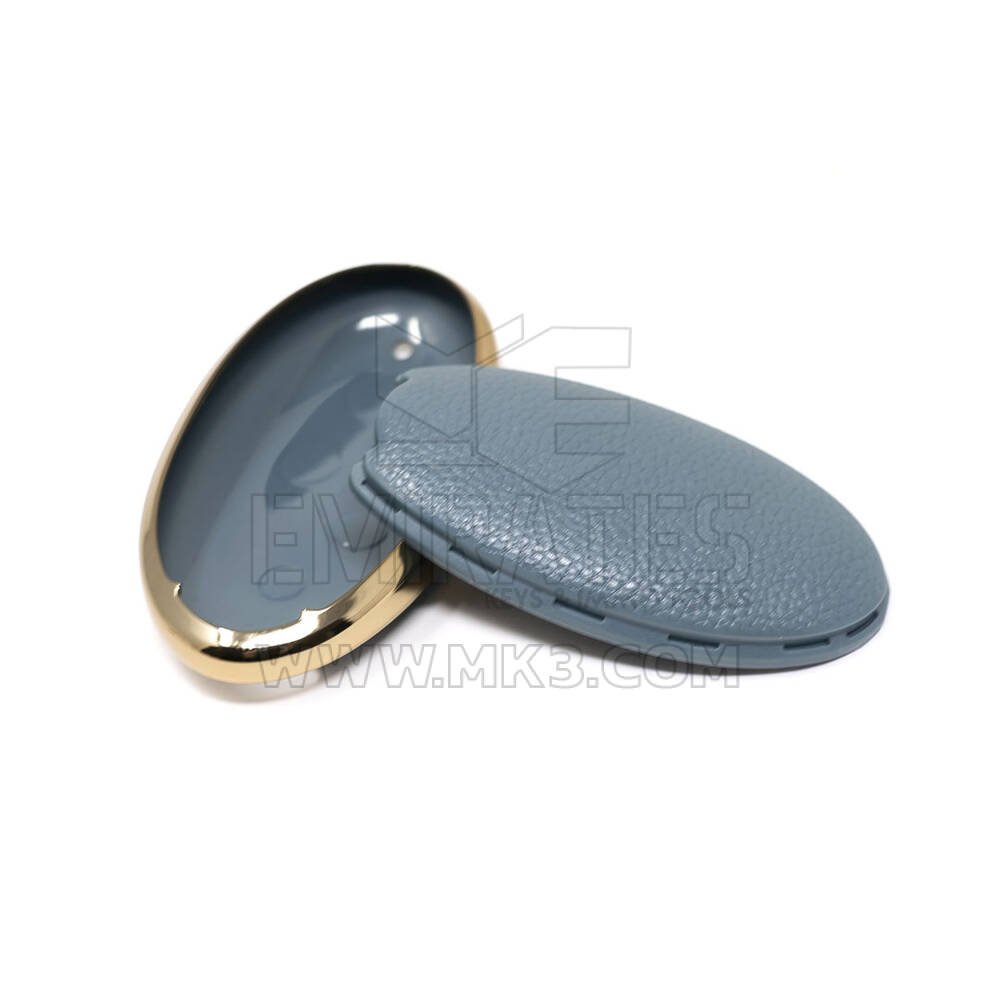 New Aftermarket Nano High Quality Gold Leather Cover For BYD Remote Key 4 Buttons Gray Color BYD-B13J | Emirates Keys