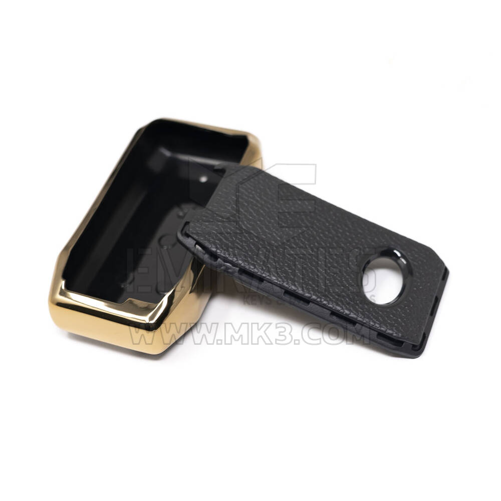 New Aftermarket Nano High Quality Gold Leather Cover For BYD Remote Key 4 Buttons Black Color BYD-C13J | Emirates Keys