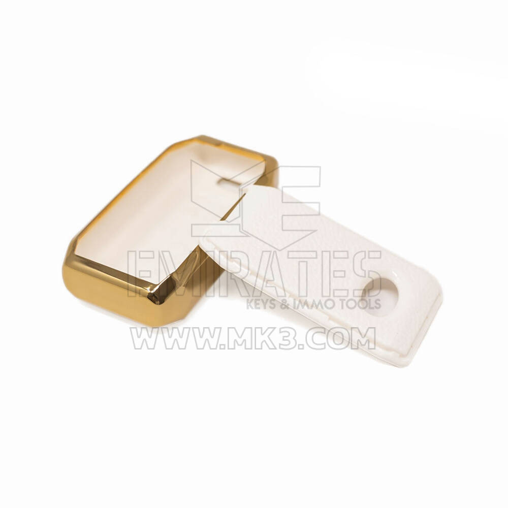 New Aftermarket Nano High Quality Gold Leather Cover For BYD Remote Key 4 Buttons White Color BYD-C13J | Emirates Keys