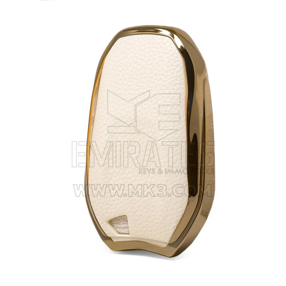 Кожаный чехол Nano Gold с дистанционным ключом Peugeot 3B, белый PG-A13J | МК3