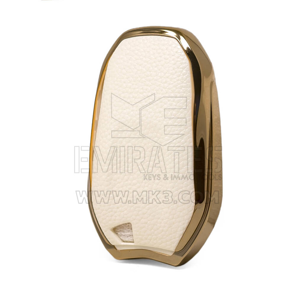 Funda de Cuero Nano Oro Mando Peugeot 3B Blanco PG-A13J | MK3