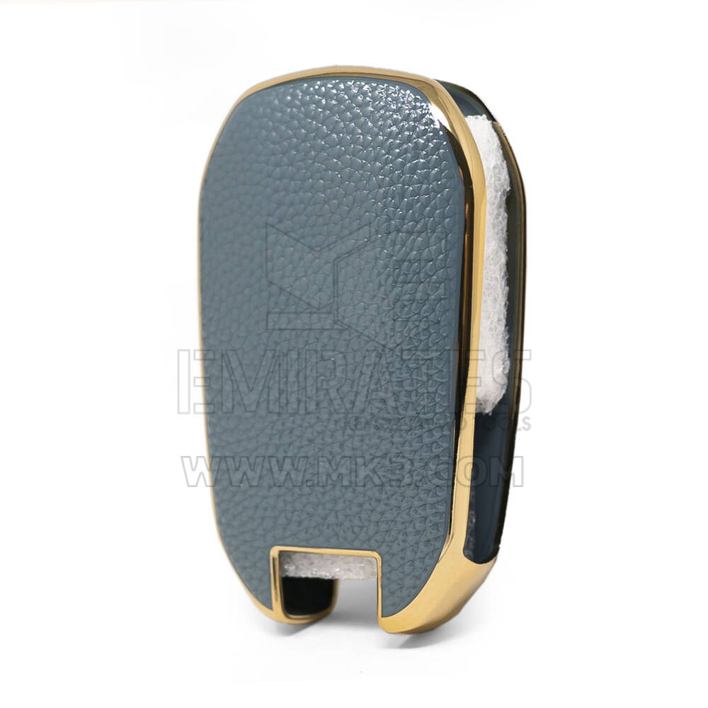 Кожаный чехол Nano Gold Peugeot Flip Key 3B, серый PG-C13J | МК3