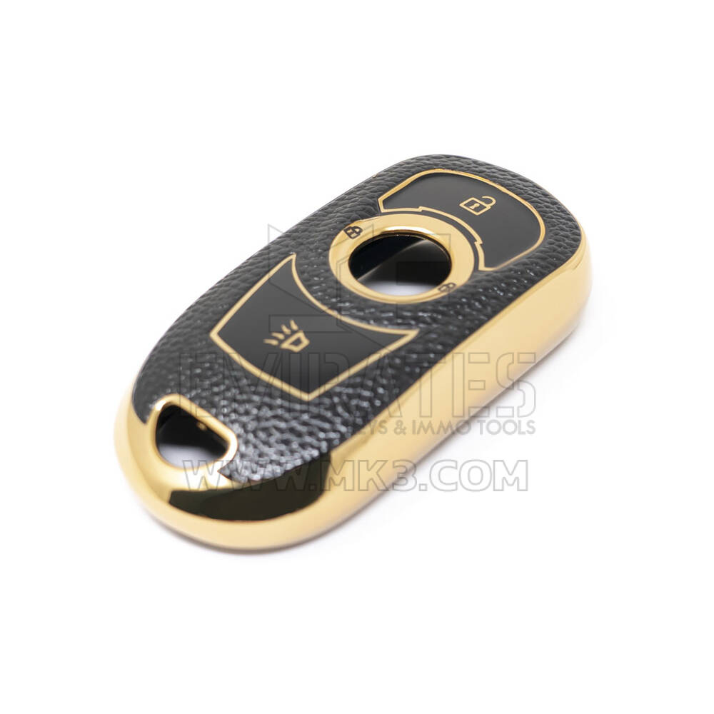 Nuova cover in pelle dorata aftermarket Nano di alta qualità per chiave remota Buick 3 pulsanti colore nero BK-A13J4 | Chiavi degli Emirati