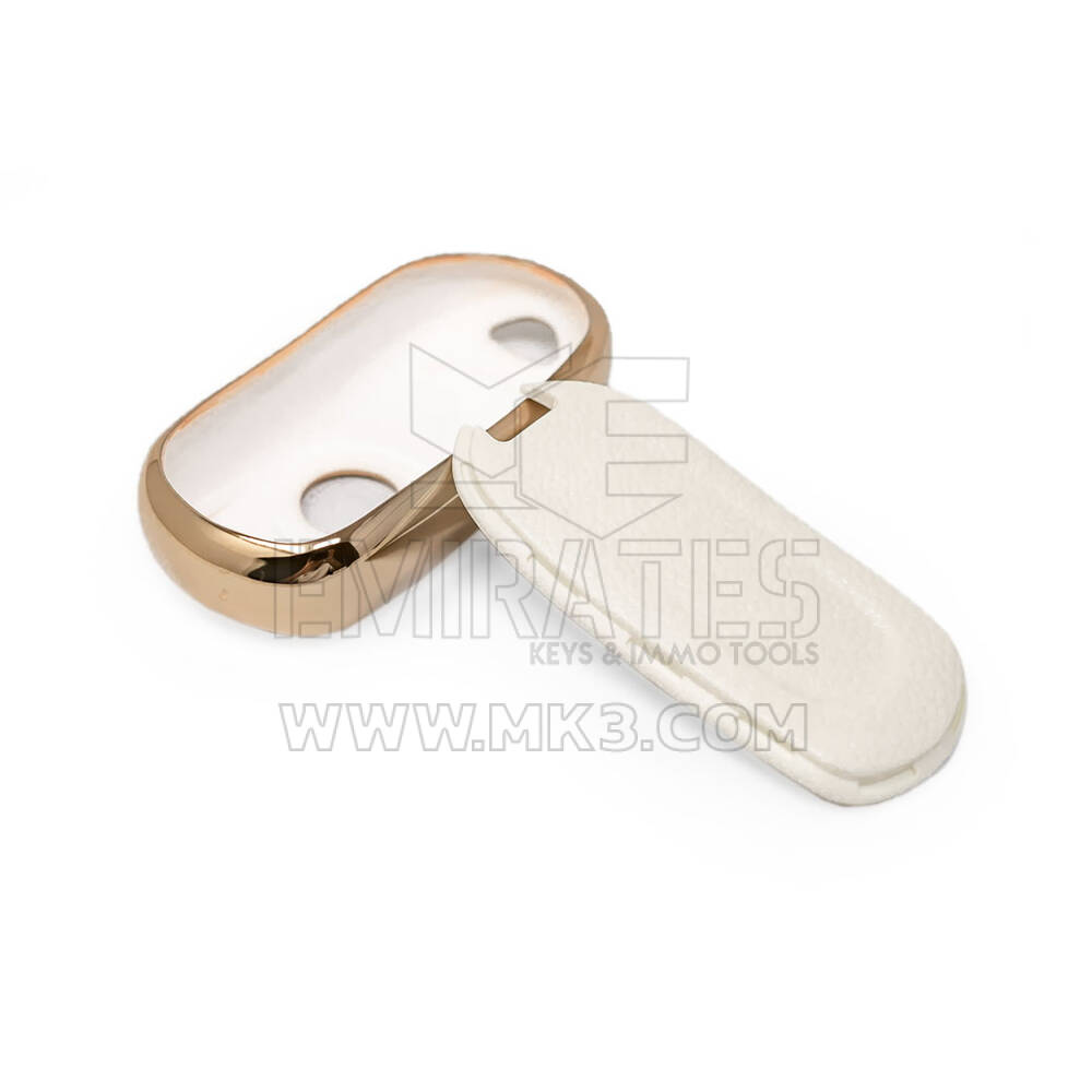 New Aftermarket Nano High Quality Gold Leather Cover For Buick Remote Key 3 Buttons White Color BK-A13J4 | Emirates Keys