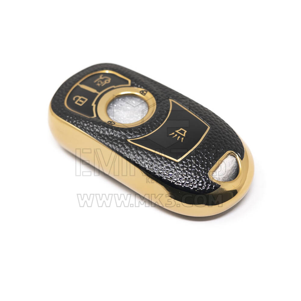 Novo aftermarket nano capa de couro dourado de alta qualidade para chave remota buick 4 botões cor preta BK-A13J5 Chaves dos Emirados