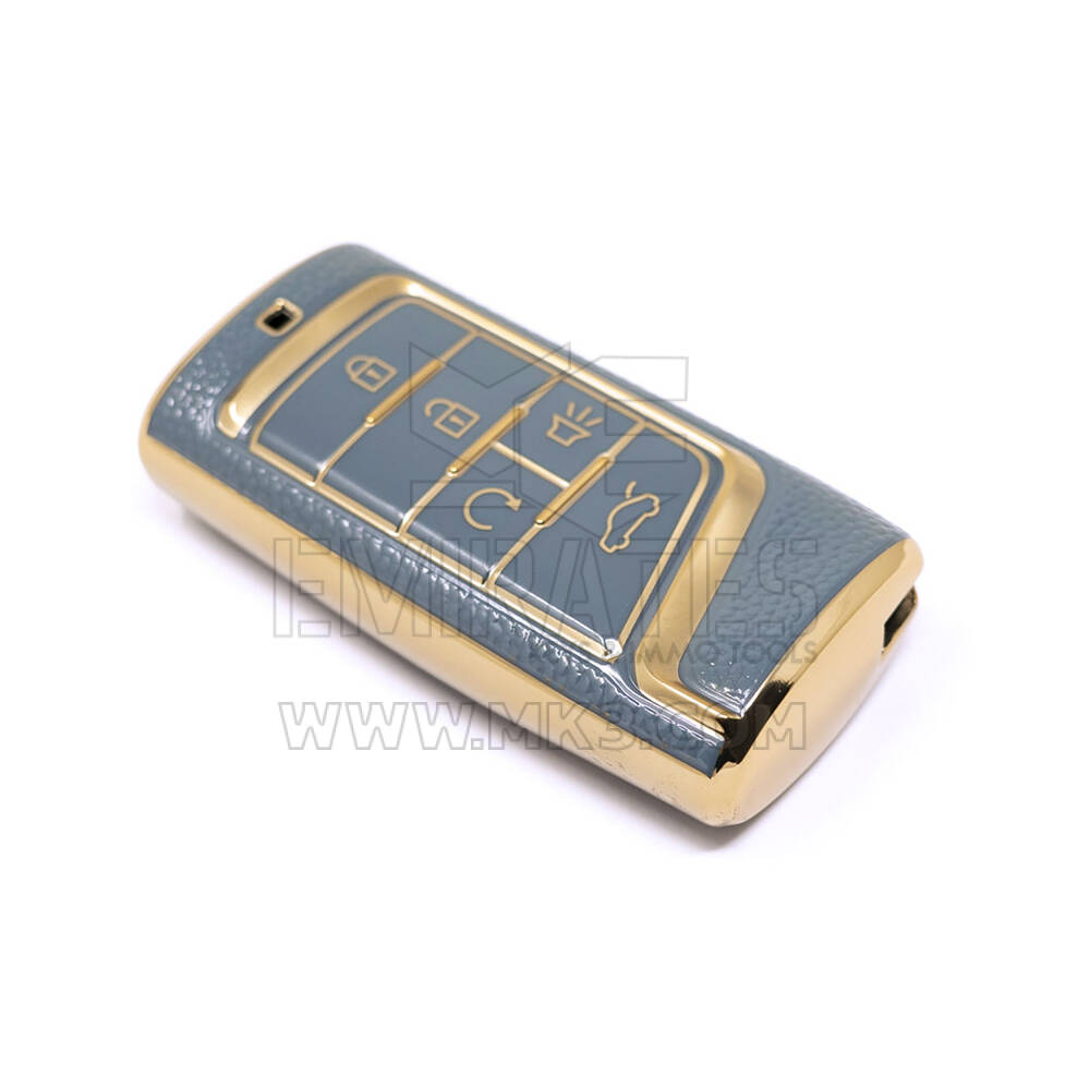 Nueva funda de cuero dorado Nano de alta calidad para mando a distancia Trumpchi, 5 botones, Color gris, CQ-A13J | Cayos de los Emiratos