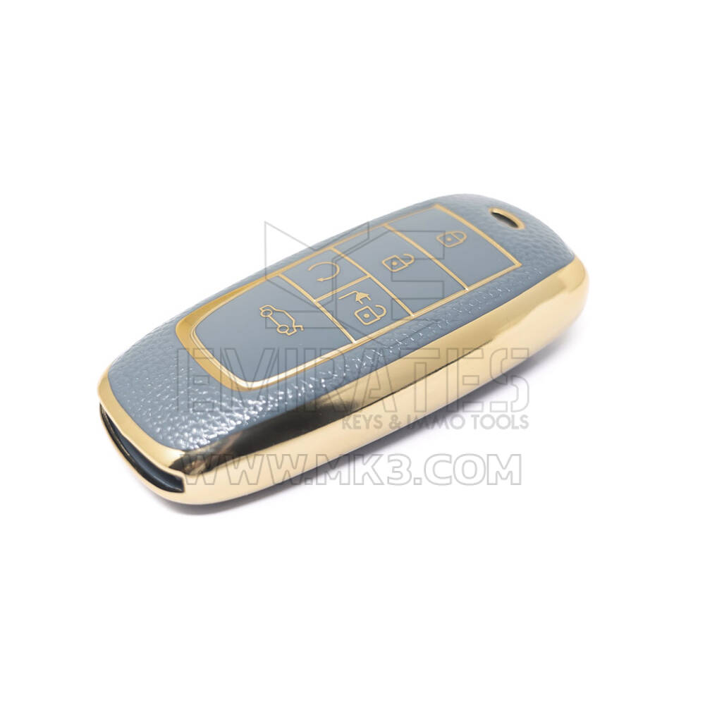 Nueva funda de cuero dorado Nano de alta calidad para mando a distancia Trumpchi, 5 botones, Color gris, CQ-B13J | Cayos de los Emiratos