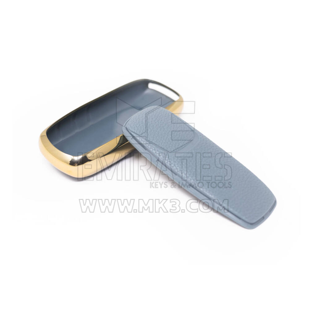 New Aftermarket Nano High Quality Gold Leather Cover For Trumpchi Remote Key 5 Buttons Gray Color CQ-B13J | Emirates Keys