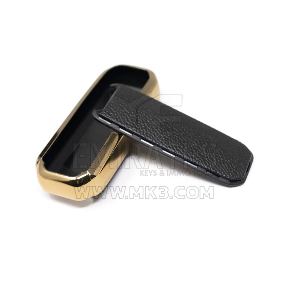 New Aftermarket Nano High Quality Gold Leather Cover For Trumpchi Remote Key 3 Buttons Black Color CQ-C13J  | Emirates Keys