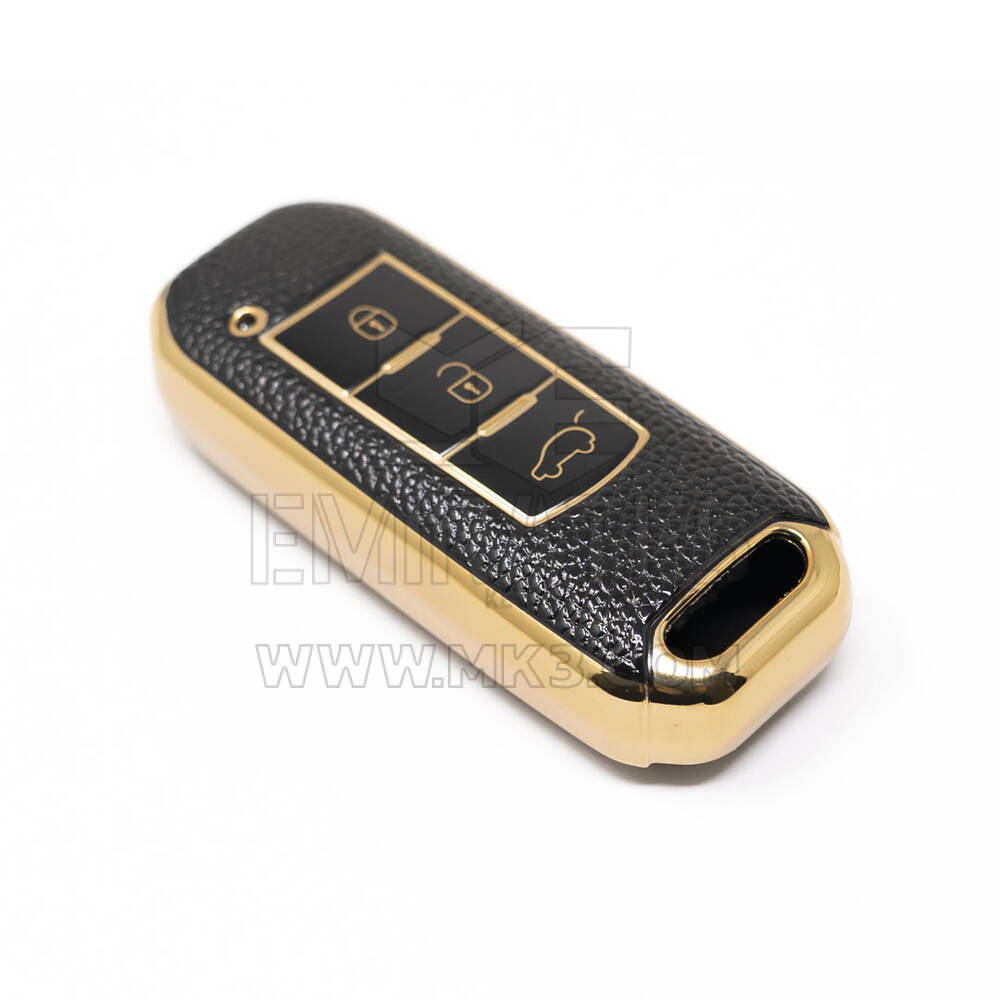 Nueva Funda de cuero dorado de alta calidad Nano del mercado de accesorios para llave remota Trumpchi 3 botones Color negro CQ-C13J | Cayos de los Emiratos