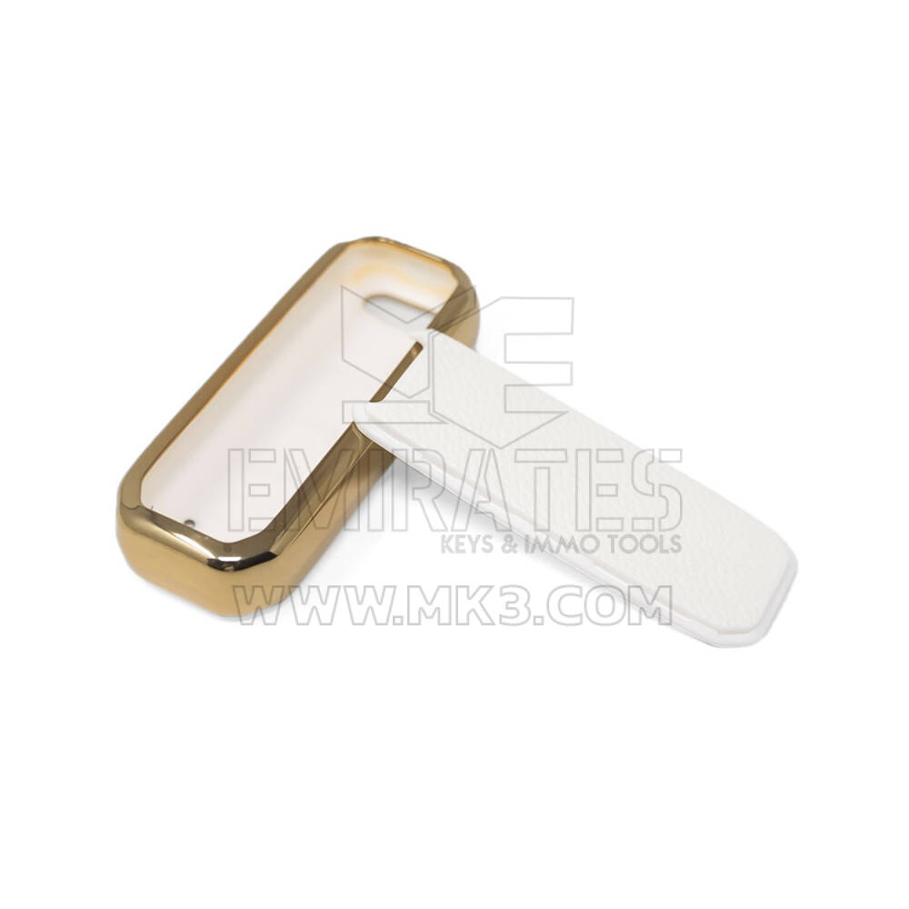 New Aftermarket Nano High Quality Gold Leather Cover For Trumpchi Remote Key 3 Buttons White Color CQ-C13J  | Emirates Keys