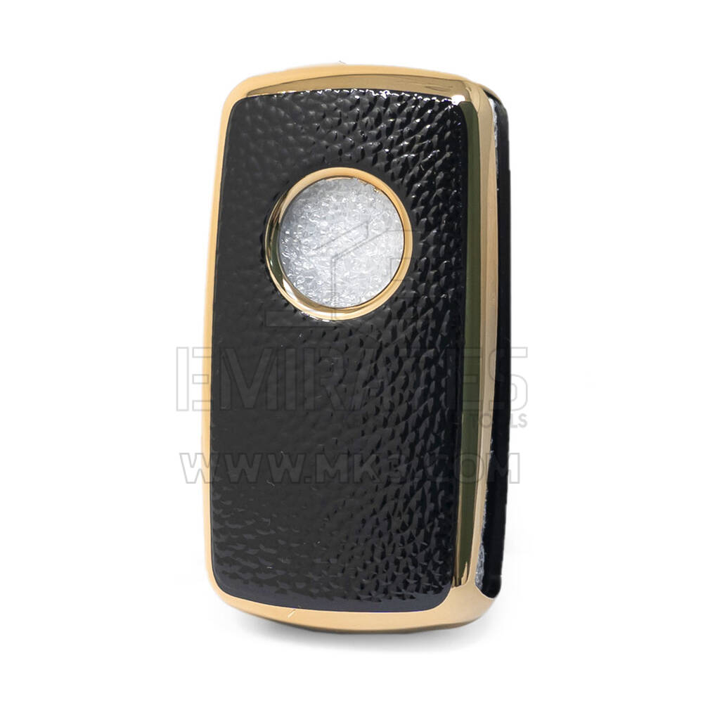 Funda de Cuero Nano Dorada para VW Flip Key 3B Negro VW-A13J | MK3