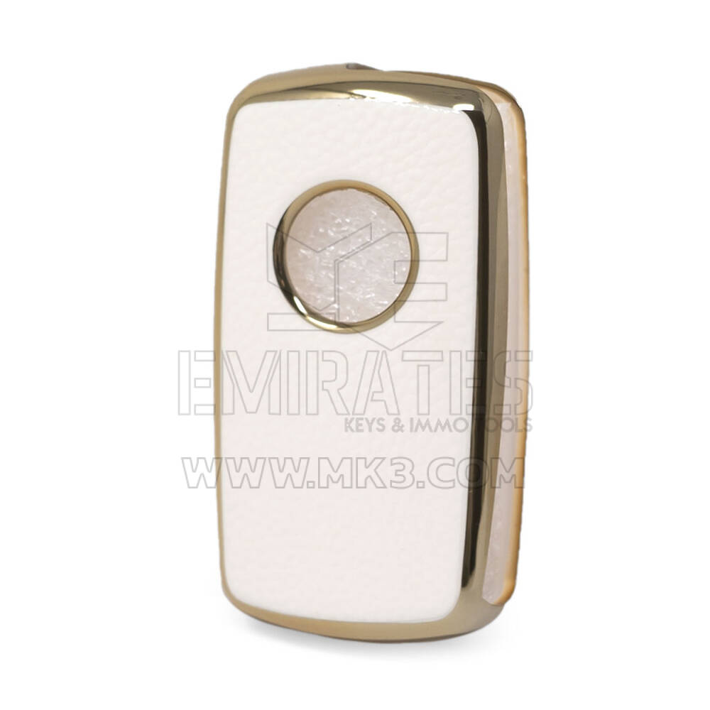 Nano Gold Leather Cover For VW Flip Key 3B White VW-A13J | MK3