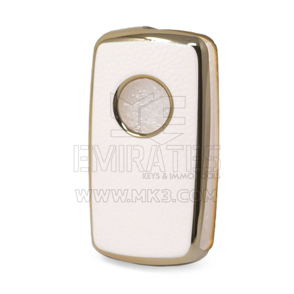 Funda de Cuero Nano Dorada para VW Flip Key 3B Blanco VW-A13J | MK3