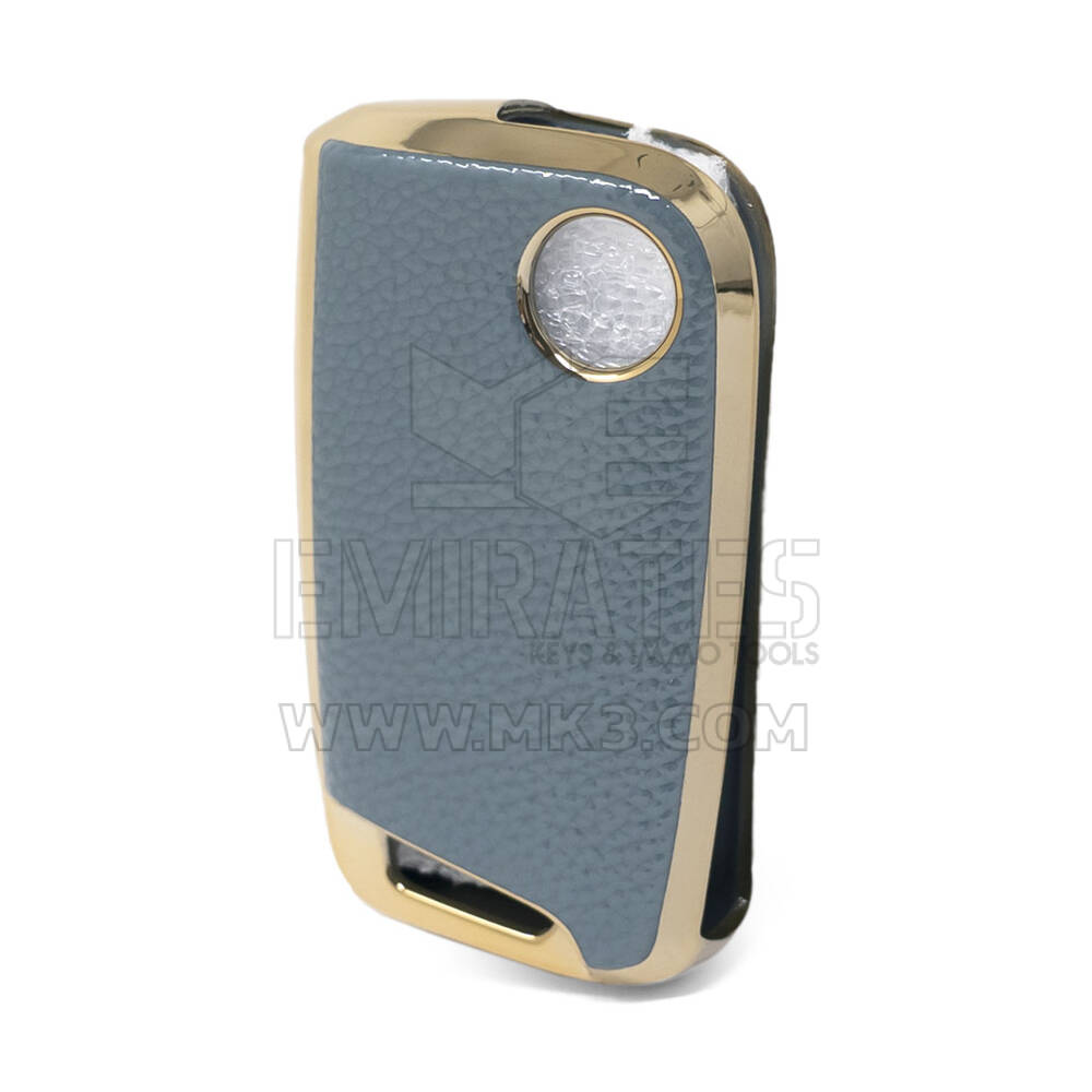 Nano Gold Leather Cover For VW Flip Key 3B Gray VW-B13J | MK3