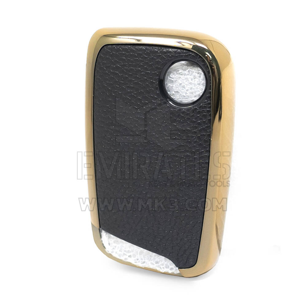 Nano Gold Leather Cover For VW Remote Key 3B Black VW-D13J | MK3