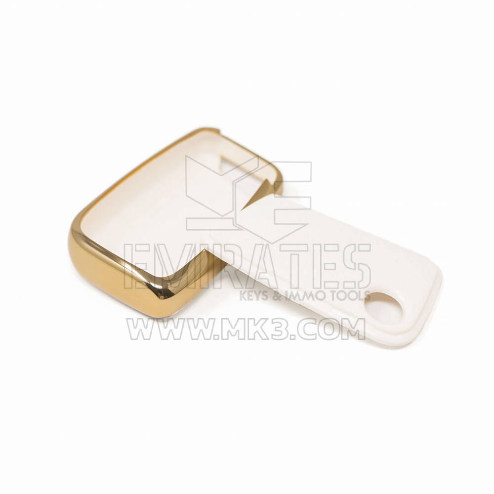 New Aftermarket Nano High Quality Gold Leather Cover For Volkswagen Remote Key 3 Buttons White Color VW-D13J | Emirates Keys