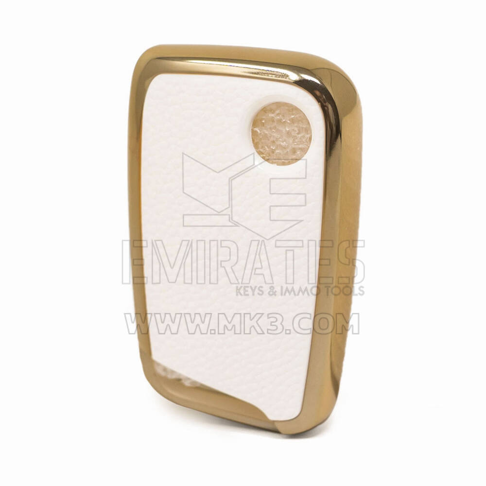 Nano Gold Leather Cover For VW Remote Key 3B White VW-D13J | MK3