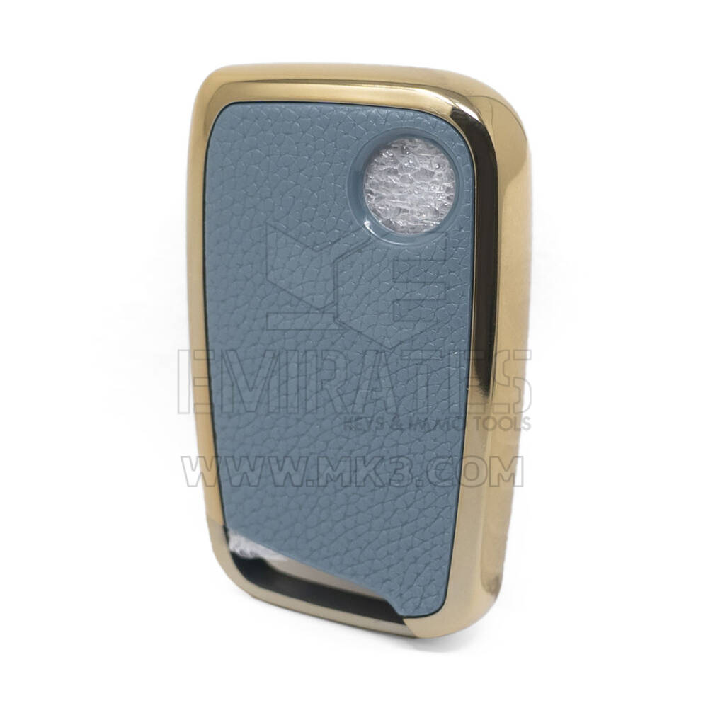 Nano Gold Leather Cover For VW Remote Key 3B Gray VW-D13J | MK3