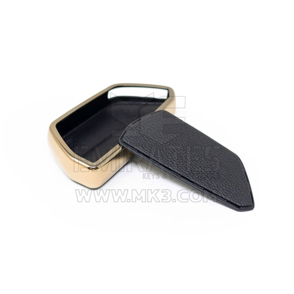 New Aftermarket Nano High Quality Gold Leather Cover For Volkswagen Remote Key 3 Buttons Black Color VW-G13J | Emirates Keys