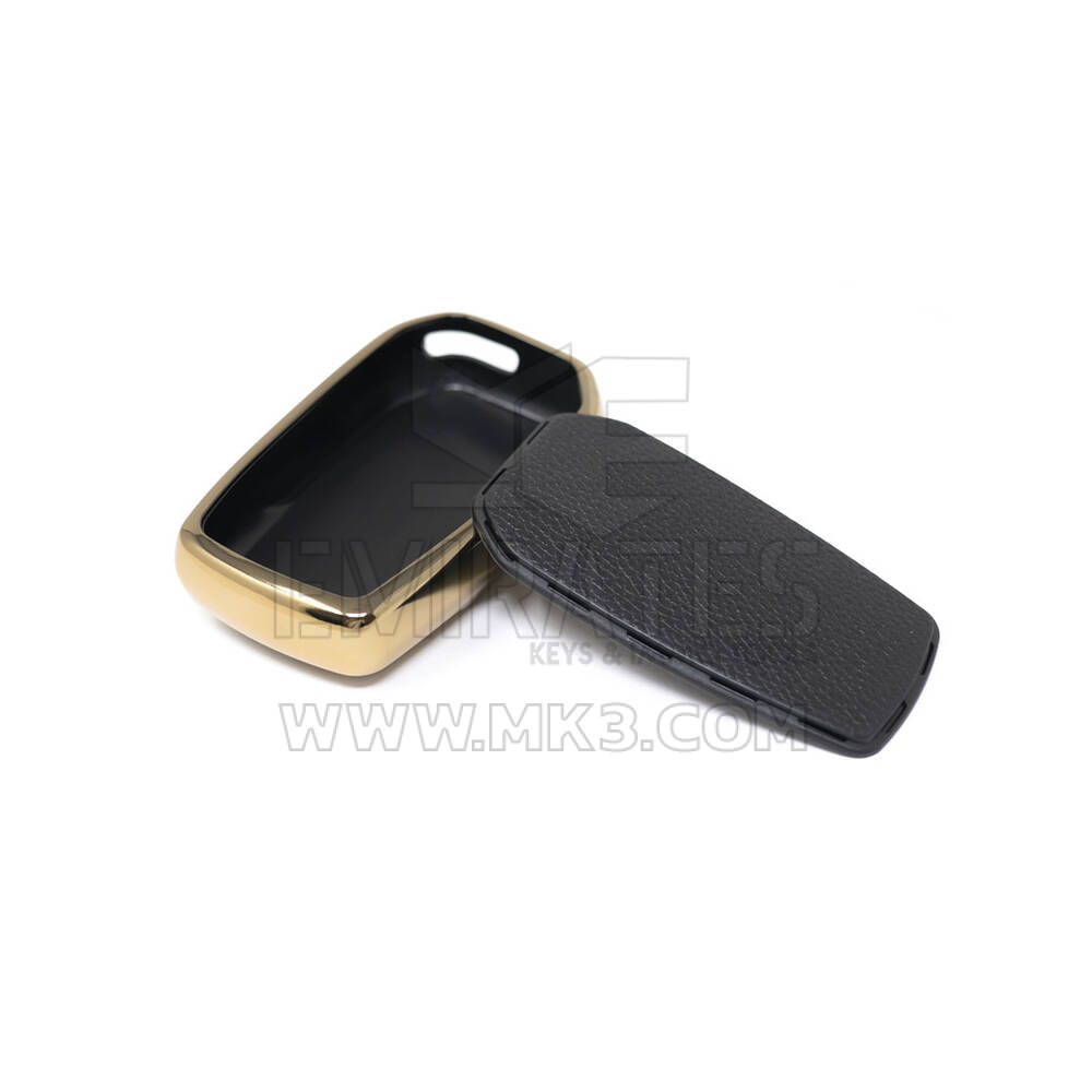 New Aftermarket Nano High Quality Gold Leather Cover For Toyota Remote Key 2 Buttons Black Color TYT-A13J2 | Emirates Keys