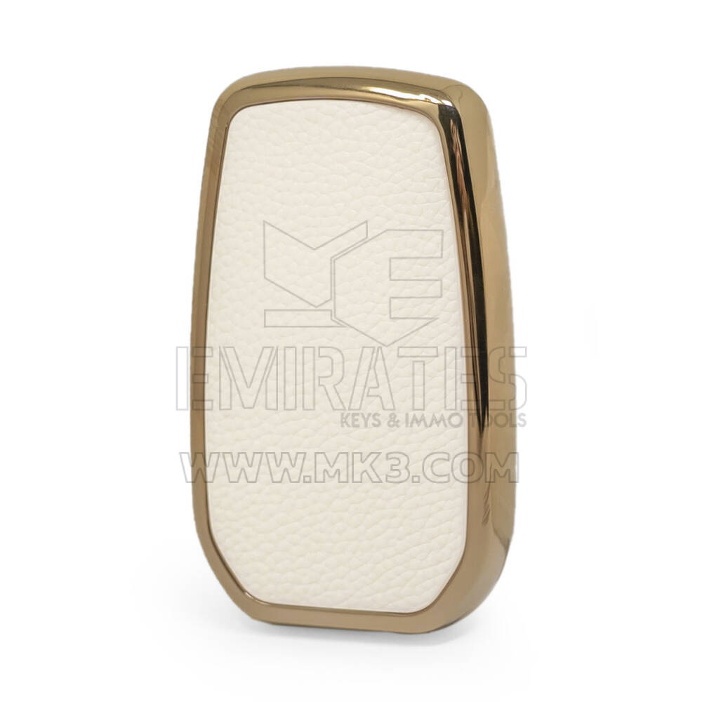 Nano Gold Leather Cover For Toyota Key 3B White TYT-A13J3 | MK3