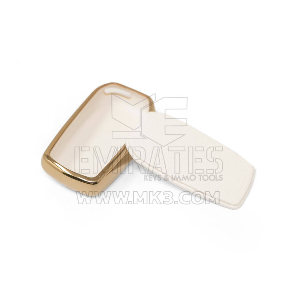 New Aftermarket Nano High Quality Gold Leather Cover For Toyota Remote Key 3 Buttons White Color TYT-A13J3 | Emirates Keys