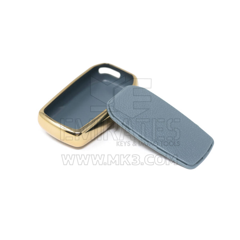 New Aftermarket Nano High Quality Gold Leather Cover For Toyota Remote Key 3 Buttons Gray Color TYT-A13J3 | Emirates Keys